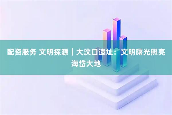 配资服务 文明探源｜大汶口遗址：文明曙光照亮海岱大地